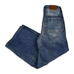 Judy Blue Jeans Womens Size 5/27 Wide Leg Crop High Rise Blue Denim Pants